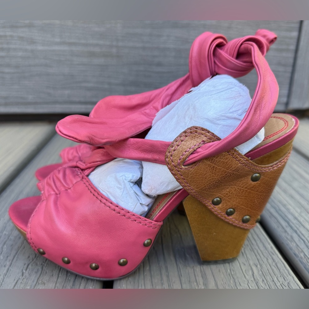 Miss Sixty Berry Cuoio Leather Platform Heels Y2K EU 37.5 (US 7–7.5) NIB